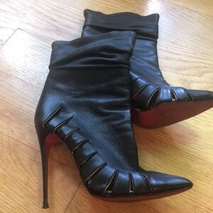 Christian Louboutin Booties, Women’s size 39, Black Leather - EUC